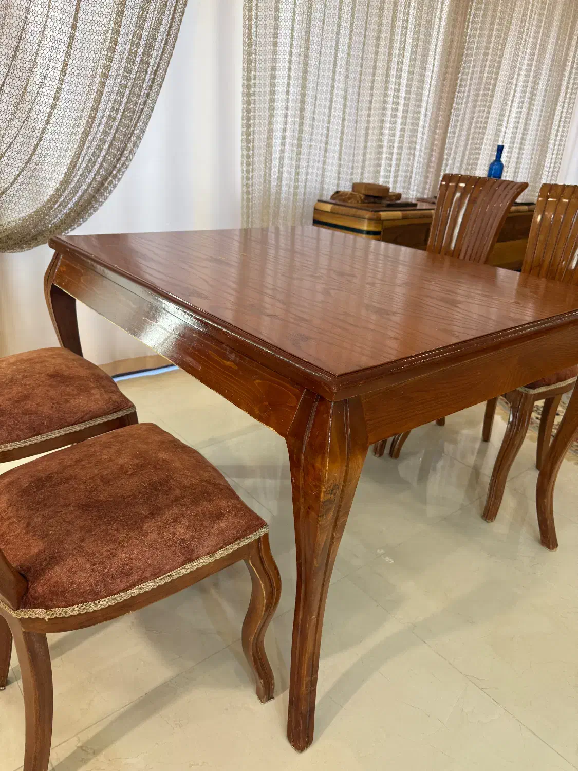 میز نهار خوری چوبی چهار نفره فوری|میز و صندلی غذاخوری|بابل, |دیوار