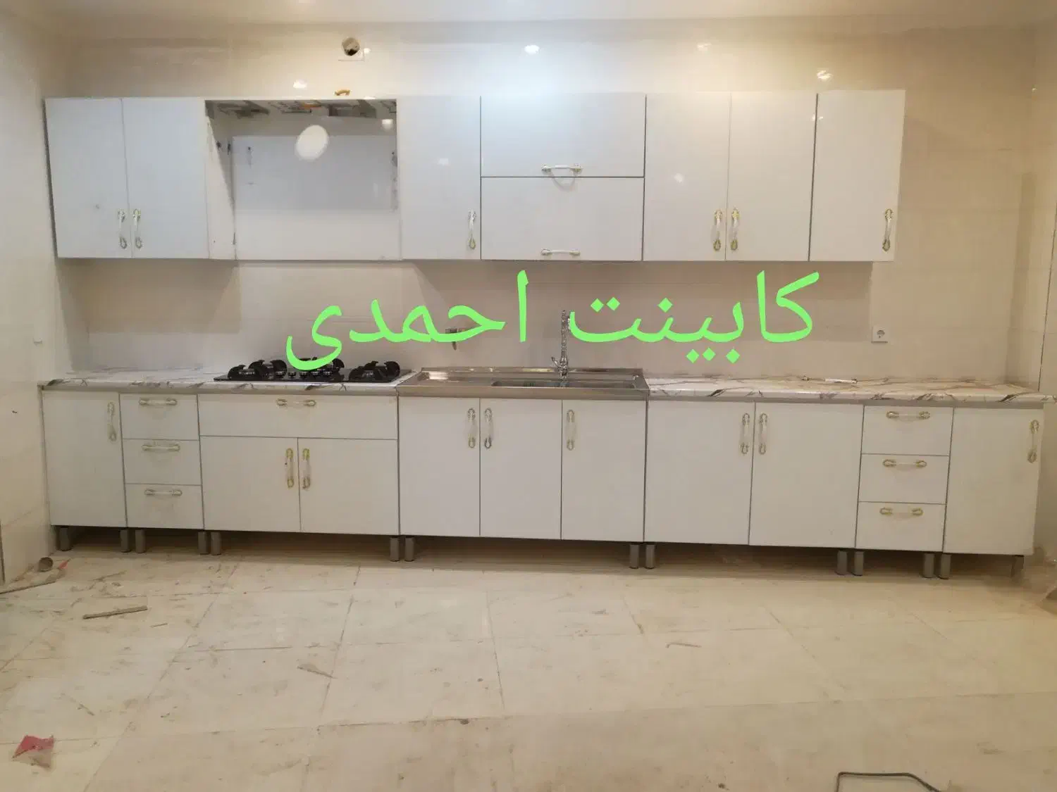 کابینت با دستگیره‌های فوق طلایی آماده کد ۶۱۷۱۹|مصالح و تجهیزات ساختمان|شاهرود, |دیوار