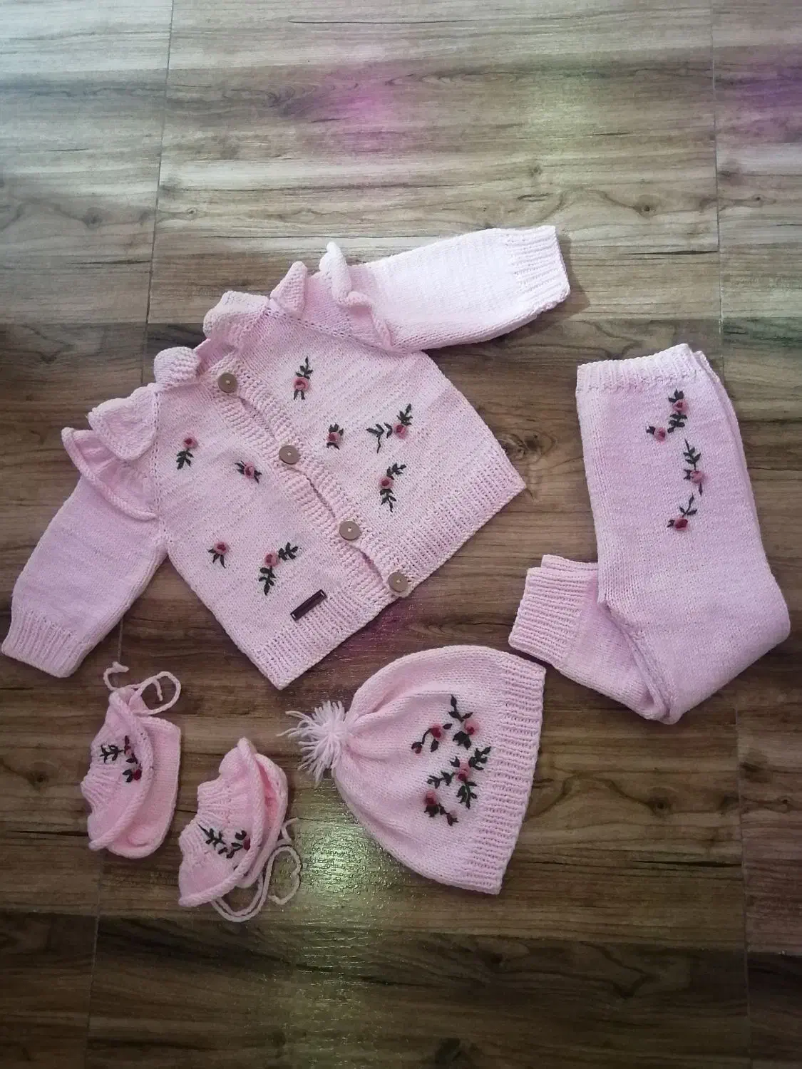 ست بافت دخترونه|کفش و لباس بچه|گرگان, |دیوار