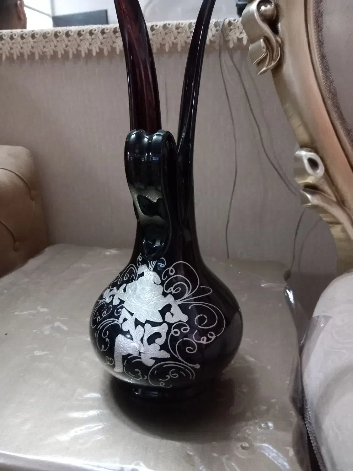 تنگ  شیشه ای یاگلدان|صنایع دستی و سایر لوازم تزئینی|قم, منبع آب|دیوار