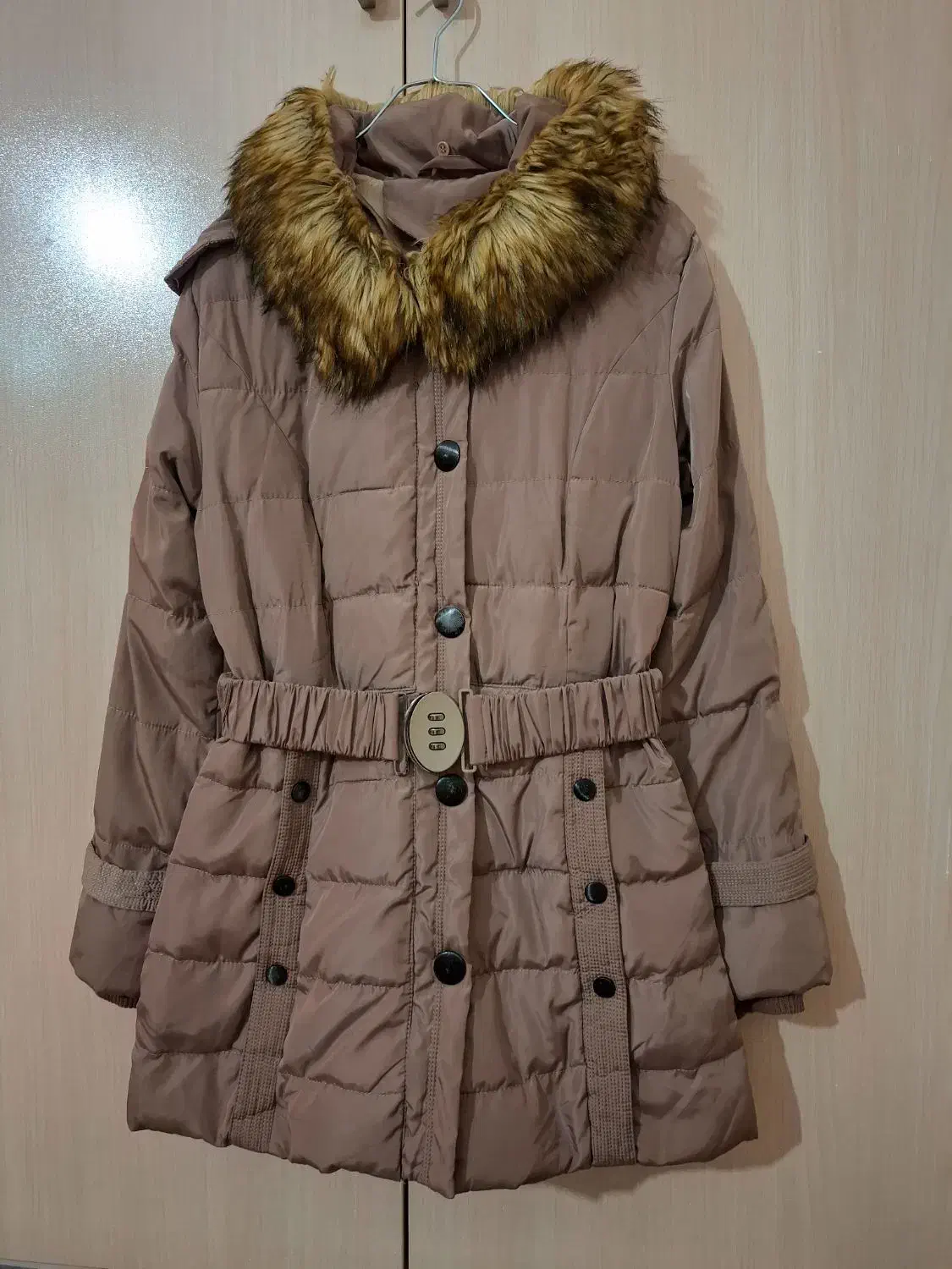 کاپشن قهوهای با یقه خزدار|لباس|تبریز, |دیوار