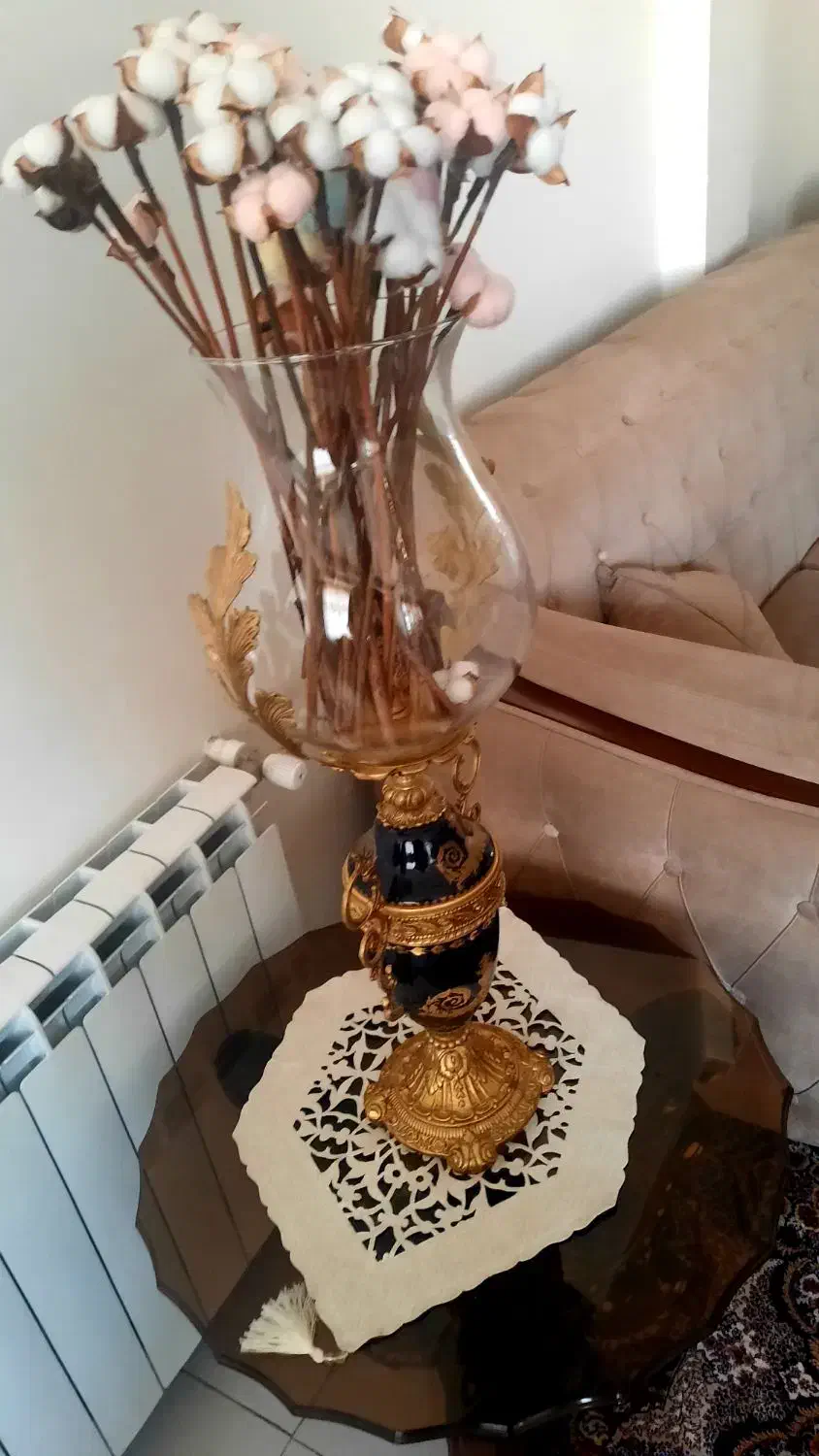 گلدان برنج کاملا سالم با رنگ طلایی بدنه سرامیکی|گل مصنوعی|تهران, ابوذر|دیوار