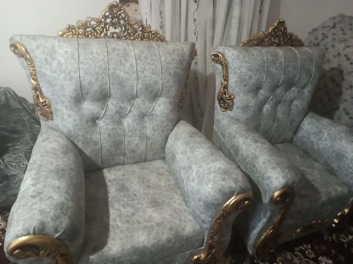 مبل هفت نفره نو|مبلمان خانگی و میز عسلی|نیمبلوک, |دیوار