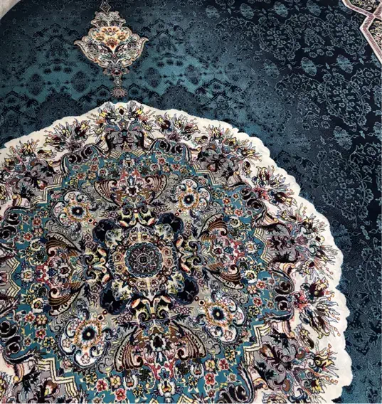 قالی هالید سورمه ای|فرش|جیرفت, |دیوار