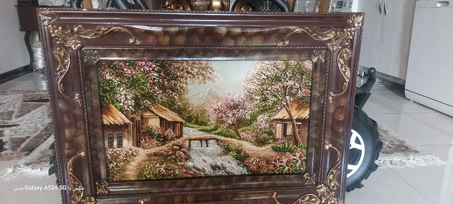 تابلو فرش چله ابریشم|تابلو فرش|اصفهان, چرخاب|دیوار