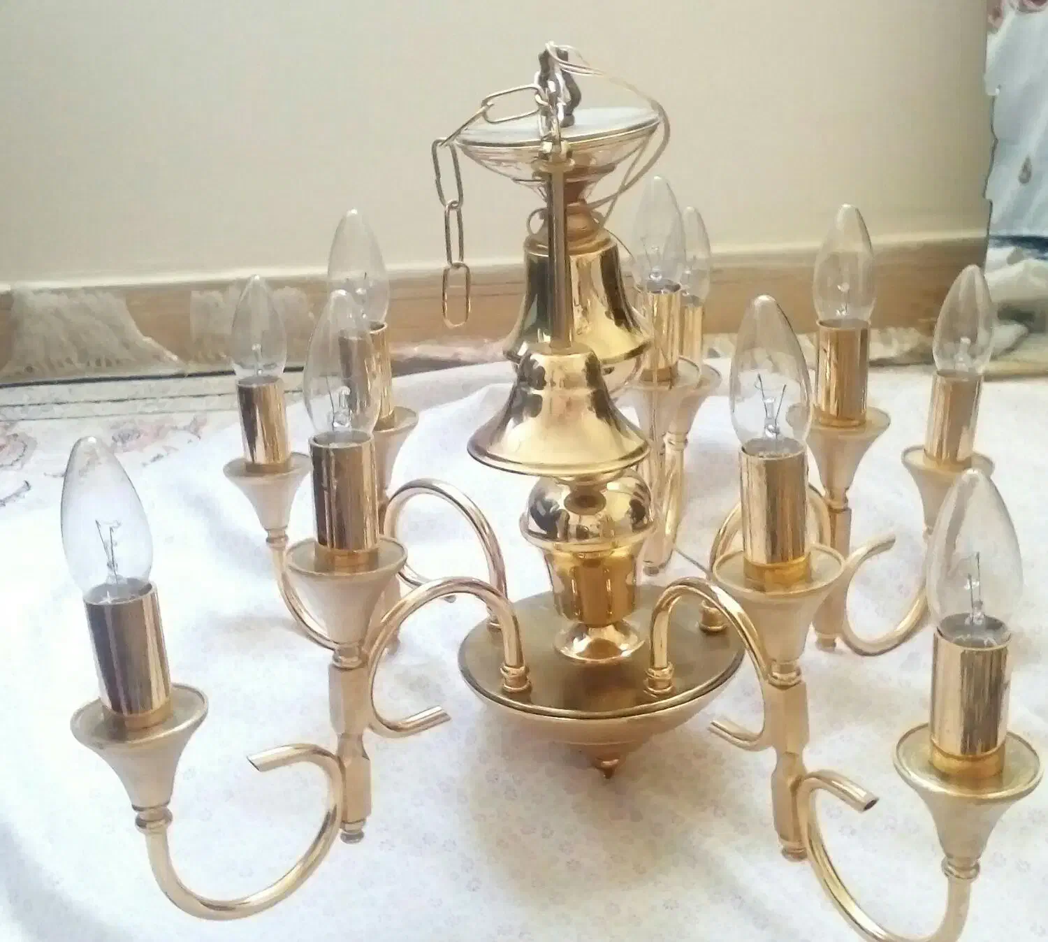 لوستر پنج  شاخه   هر شاخه دو تا لامپ میخوره|لوستر و چراغ آویز|تهران, اتابک|دیوار