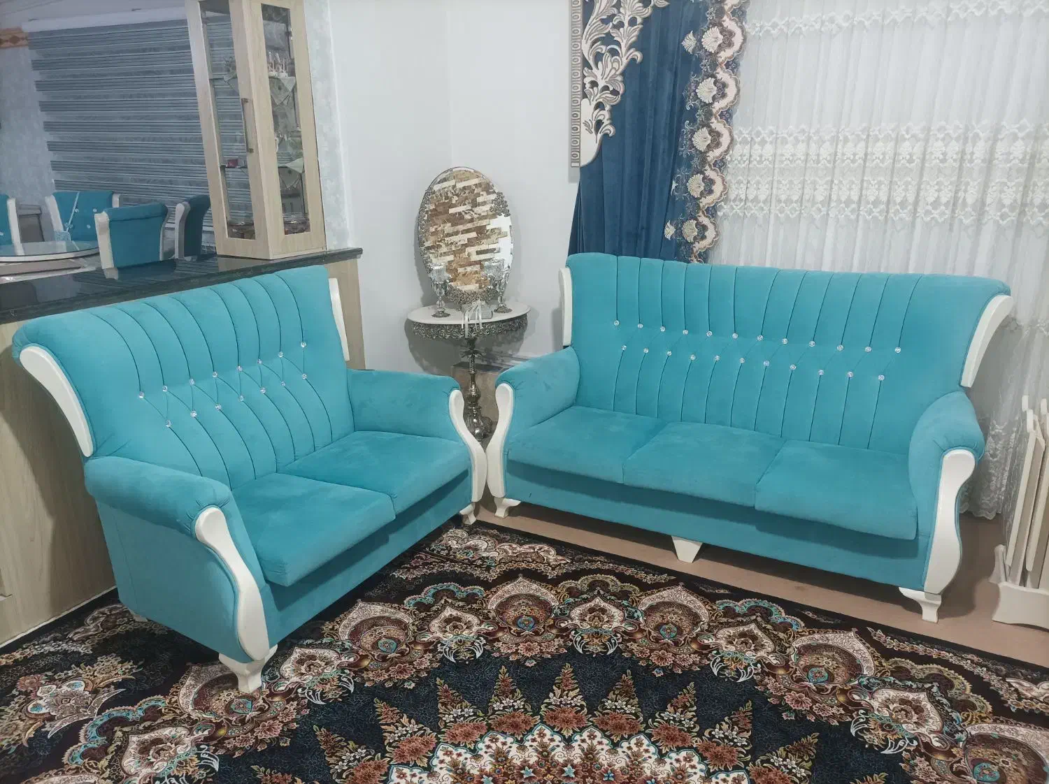 مبل 7نفره و میز ناهار خوری 6نفره|مبلمان خانگی و میز عسلی|لالجین, |دیوار