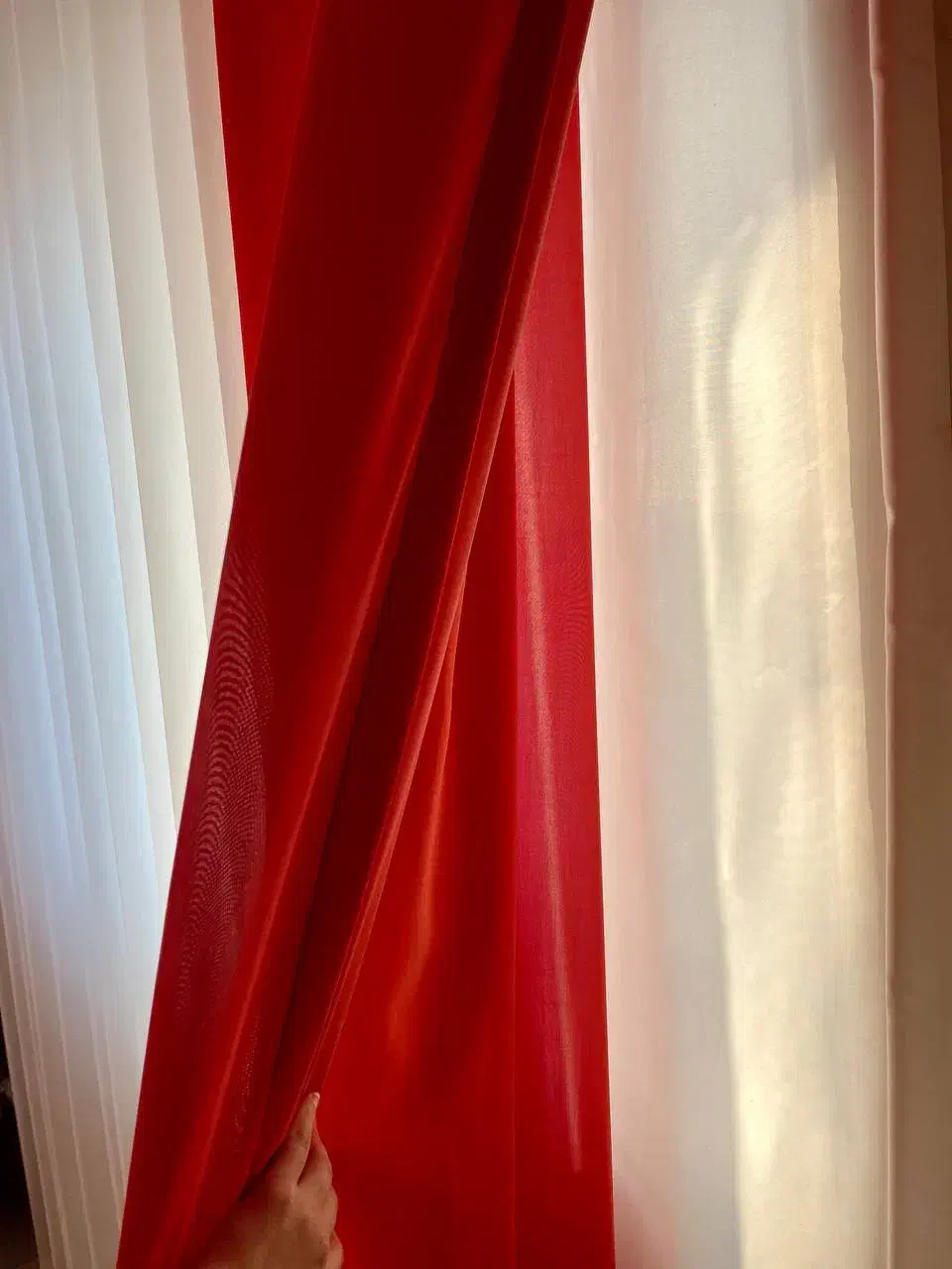 پرده پانچی حریر|پرده، رانر، رومیزی|سرخرود, |دیوار