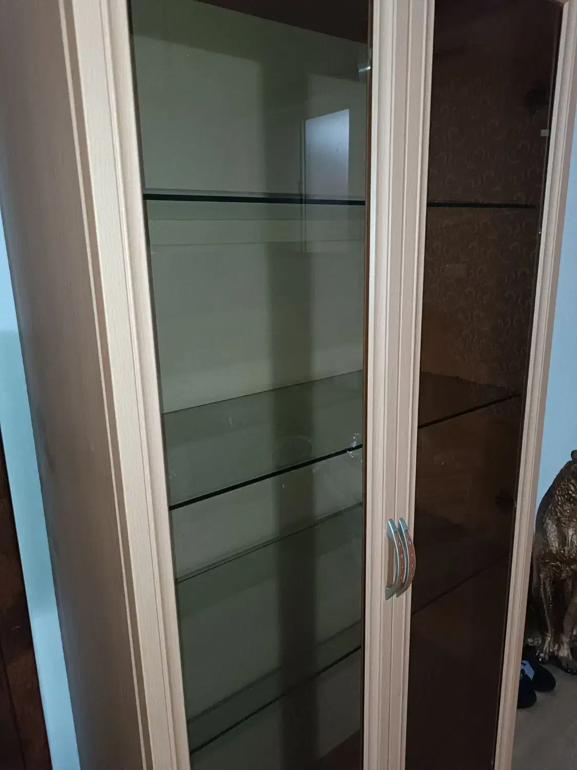 بوفه چوبی وشیشه ای|بوفه، ویترین، کنسول|ساری, |دیوار