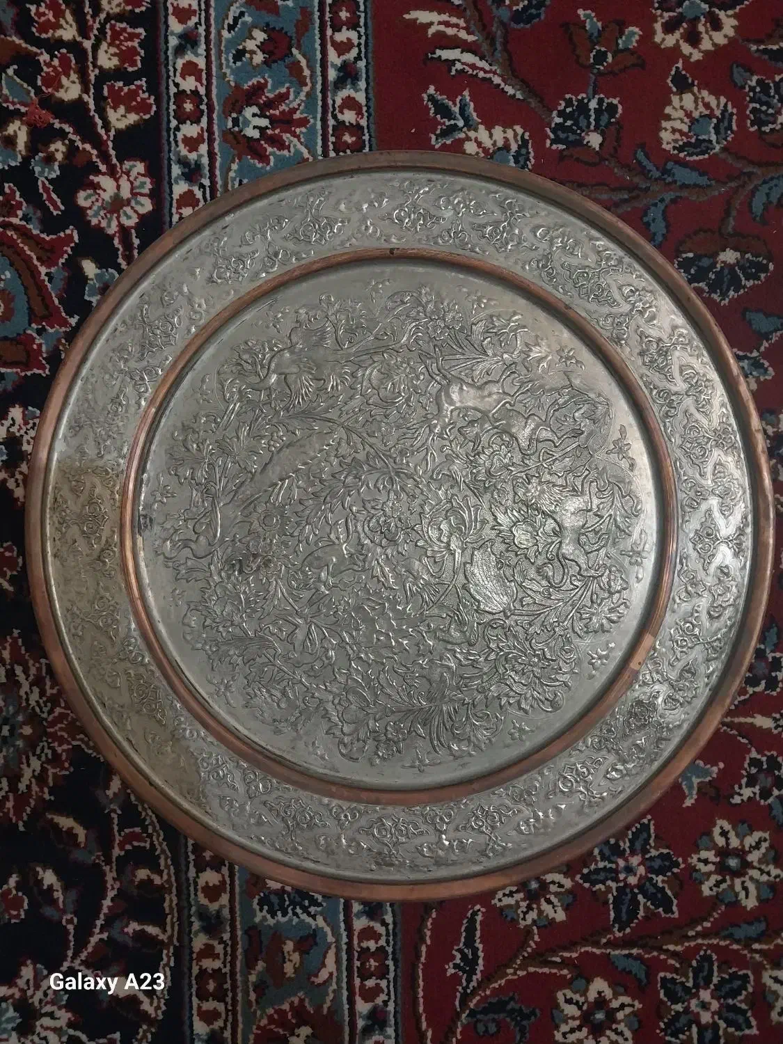 سینی مسی قدیمی|کلکسیون اشیاء عتیقه|تهران, آهنگ|دیوار