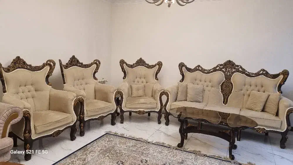 مبل استیل ۹ نفره چوب راش و میز عسلی|مبلمان خانگی و میز عسلی|تهران, دهقان|دیوار