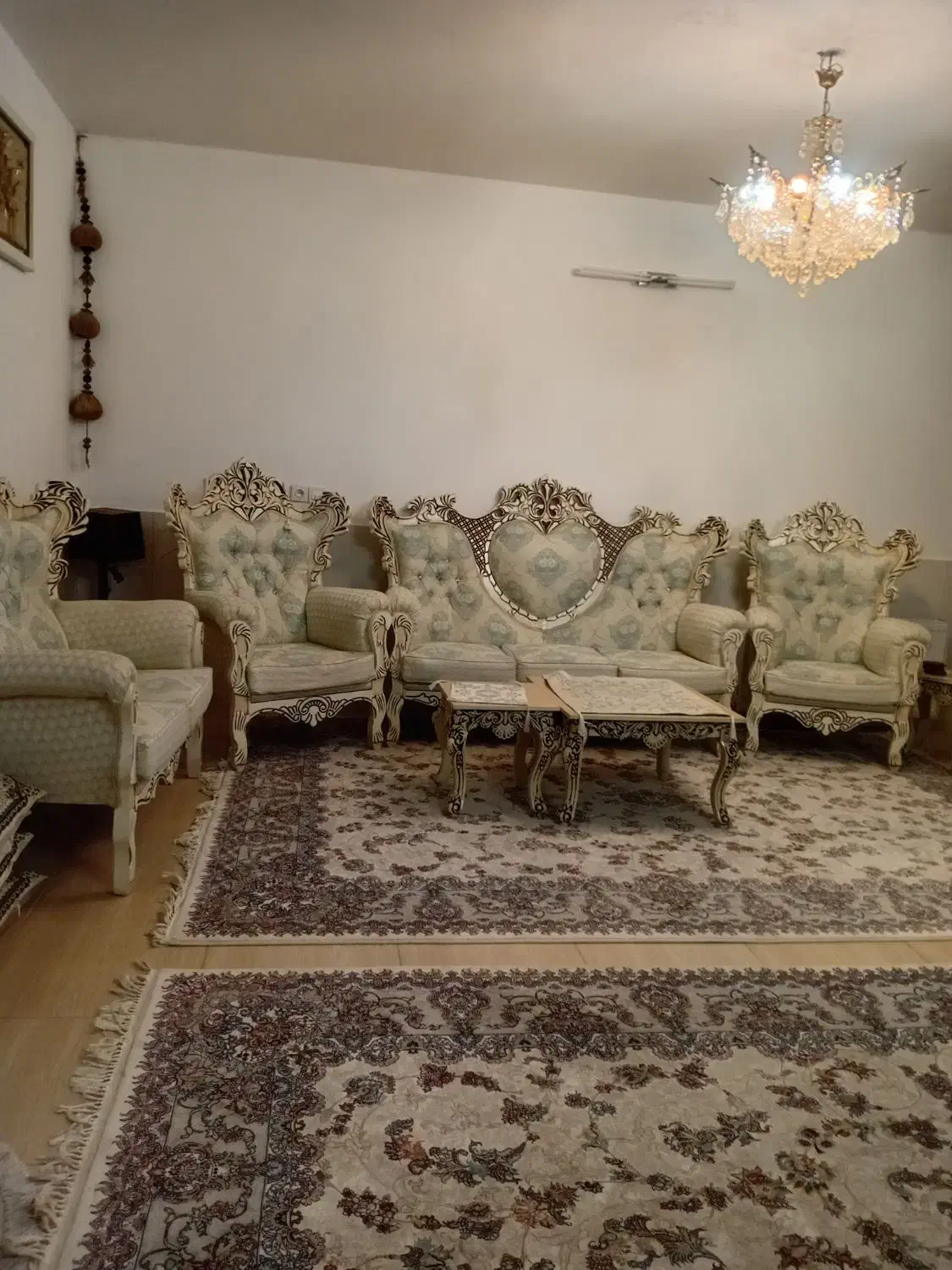 مبل ۷نفره +کاناپه تمام چوب سفارشی|مبلمان خانگی و میز عسلی|هشتگرد, هشتگرد قدیم|دیوار
