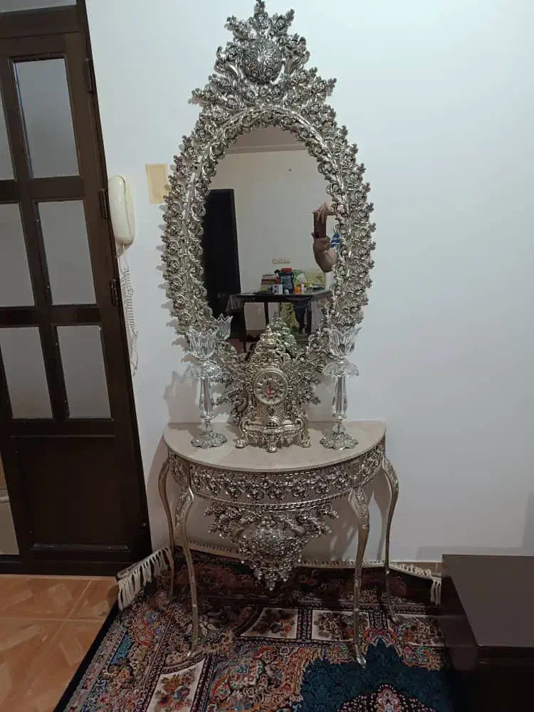 آینه شمعدان فلزی|صنایع دستی و سایر لوازم تزئینی|گنبد کاووس, |دیوار