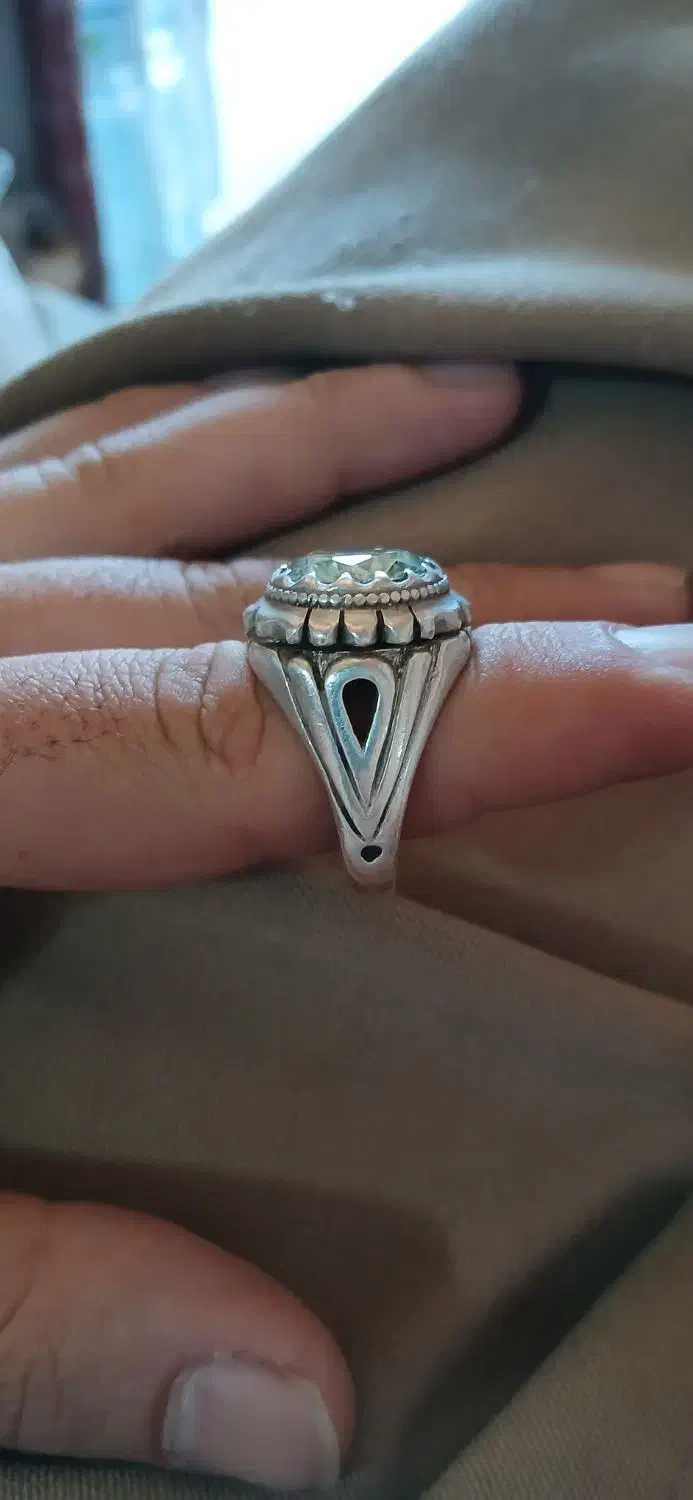 انگشتر نقره، الماس موزانایت و دُر مو طلایی کمیاب|جواهرات|هشتگرد, تهران دشت|دیوار