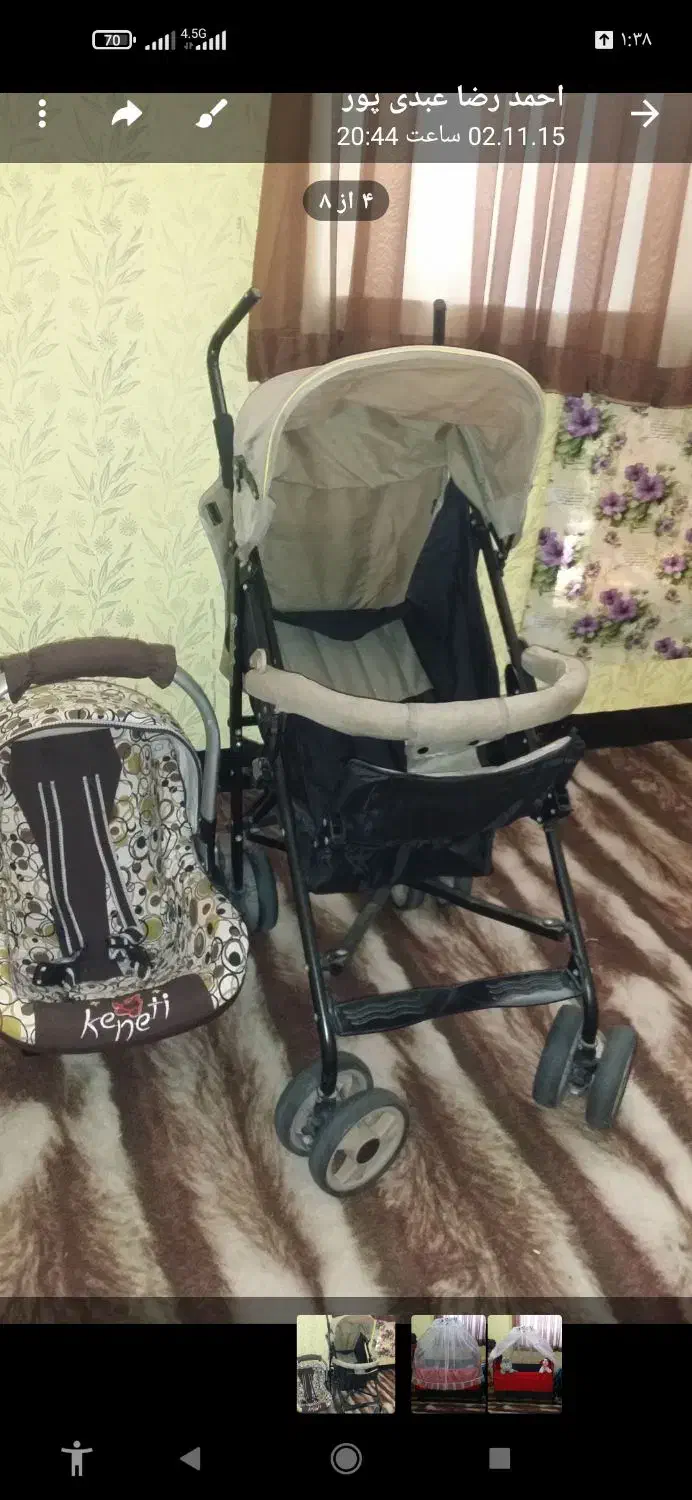 گهواره و کریر استفاده نشده. کالسکه|کالسکه و لوازم جانبی|دوگنبدان, |دیوار