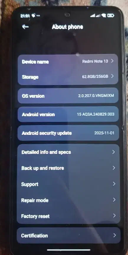 گوشی موبایل شیایومی ردمی نت 13 با 7ماه گارانتی|موبایل|محمدشهر, همایون ویلا|دیوار
