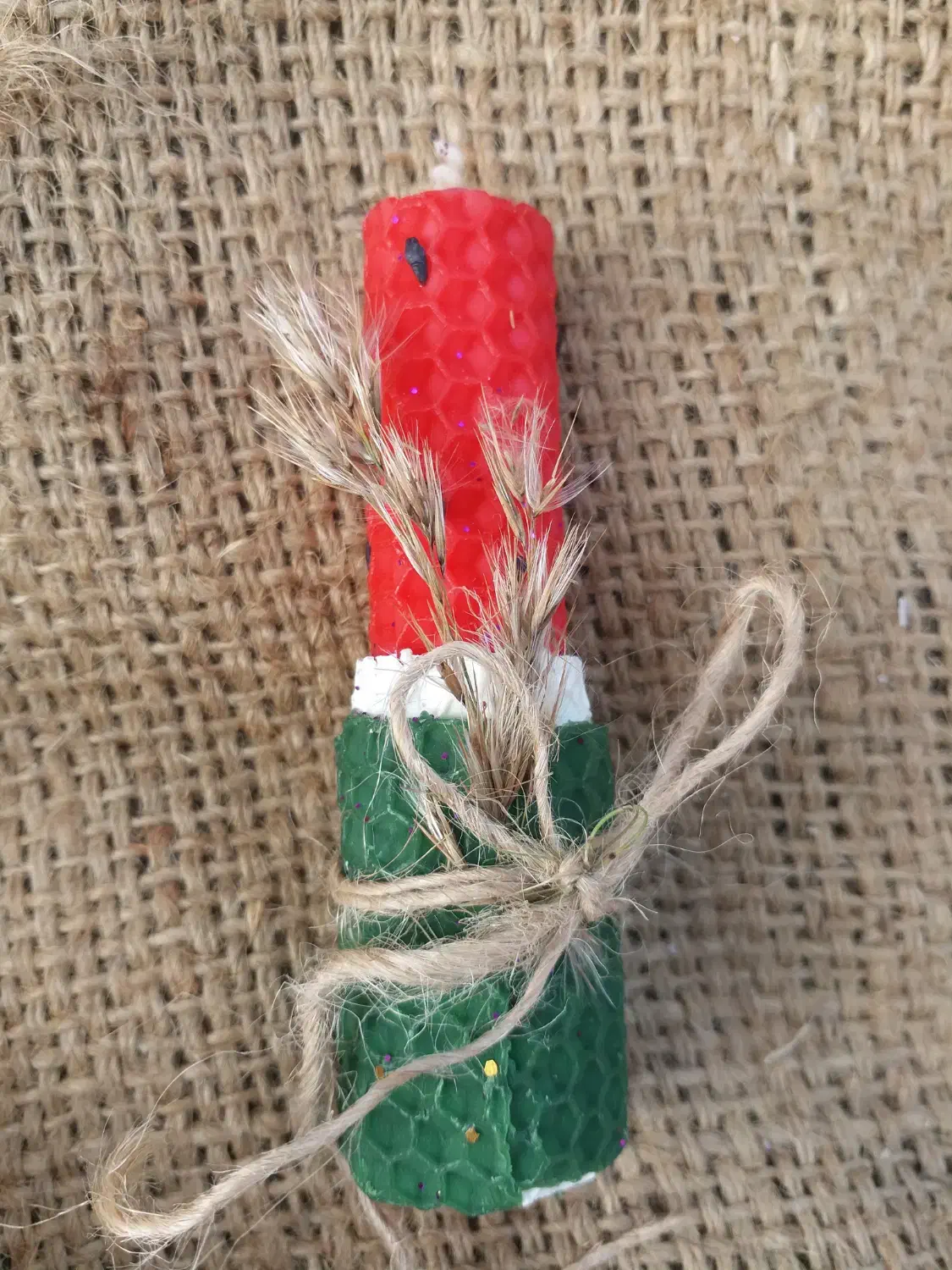 شمع موم عسلی مدل استوانه طرح هندوانه|صنایع دستی و سایر لوازم تزئینی|پارسآباد, |دیوار