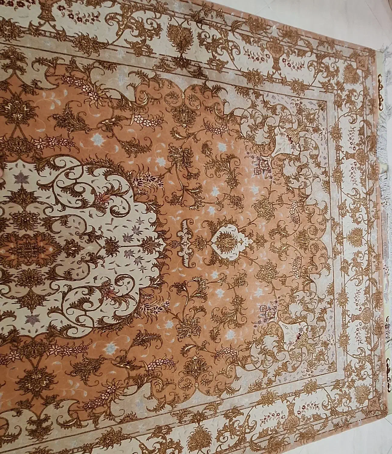 فرش دستبافت ۶ متری تبریز نخ و کرک و ابریشم ۶۰ رج|فرش|تهران, گیشا|دیوار