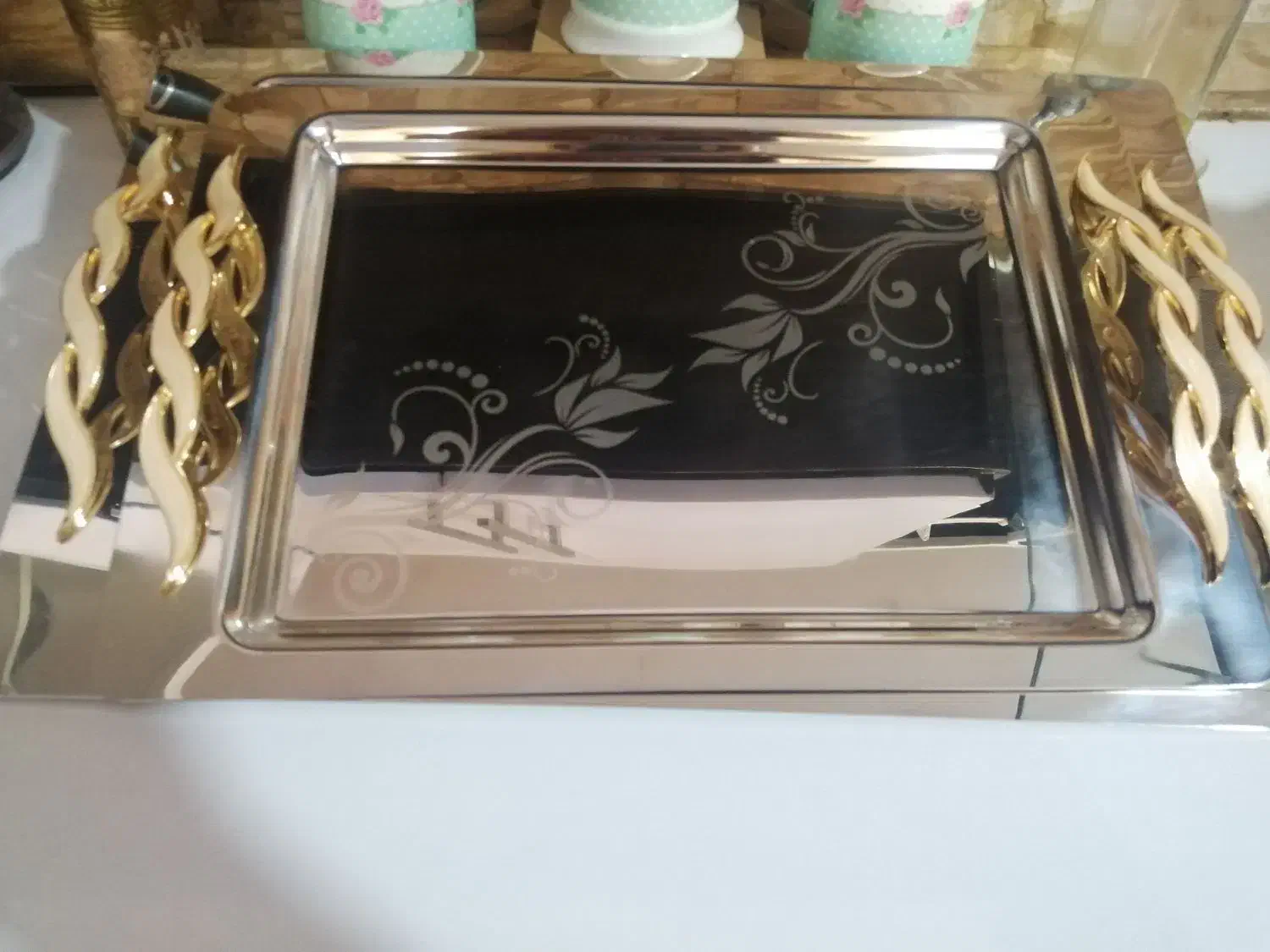 سینی پذیرایی دو تیکه|ظروف سرو و پذیرایی|برازجان, |دیوار