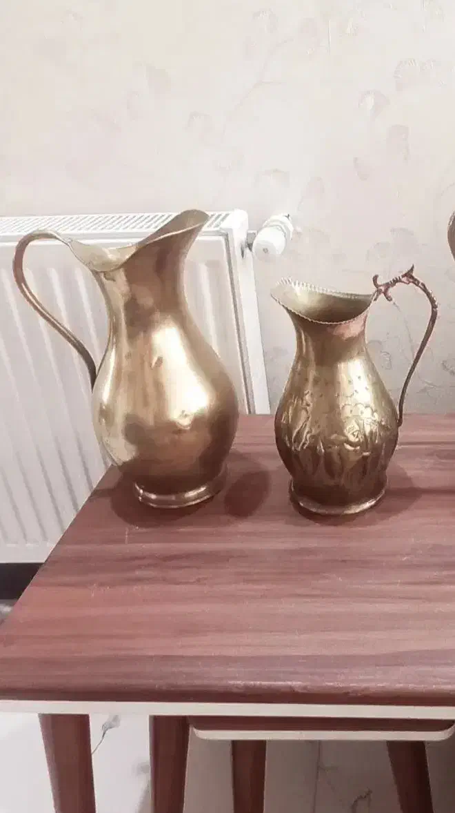 پارچ برنجی مهردار قابلمه ملاقه مسی  آنتیک قدیمی|صنایع دستی و سایر لوازم تزئینی|تهران, مینای جنوبی|دیوار