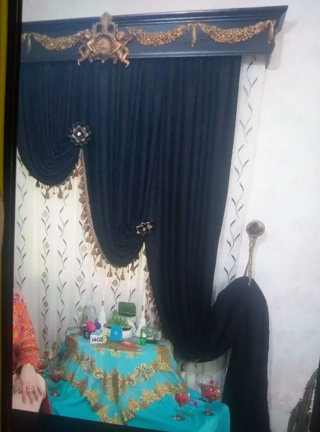 دوعددپرده آبشاری وکتیبه|پرده، رانر، رومیزی|علی‌آباد کتول, |دیوار