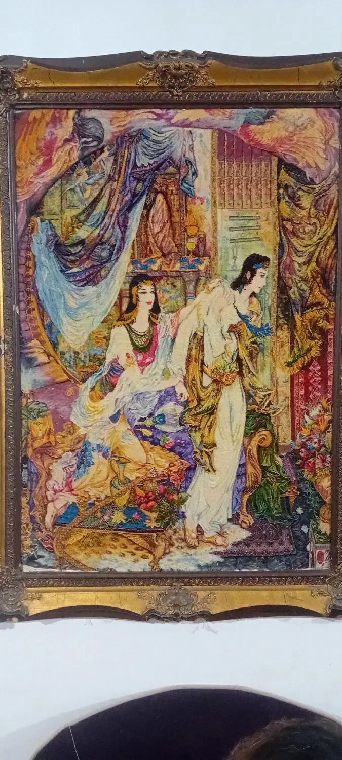 تابلو فرش ابریشم دست بافت|تابلو فرش|آمل, |دیوار