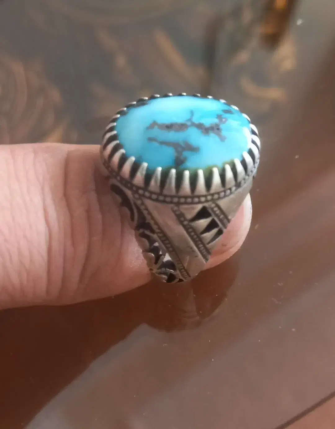 انگشتر نقره فیروزه و باباقوری|بدلیجات|تهران, ابوذر|دیوار