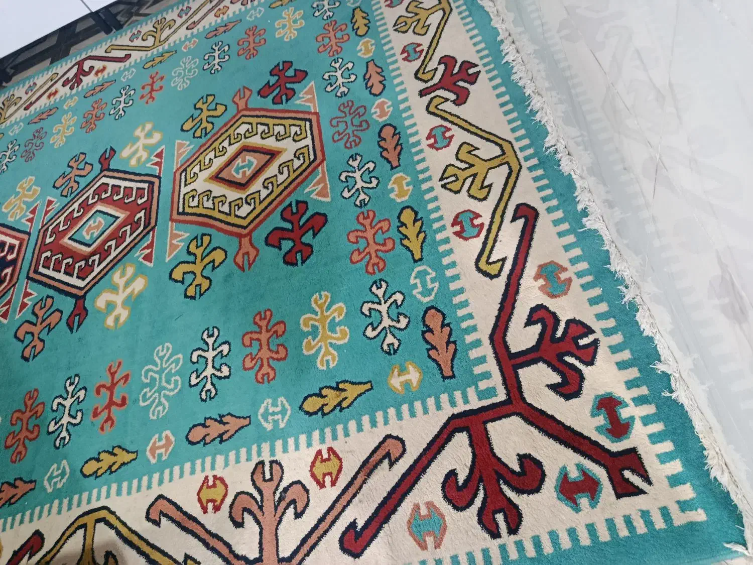 گلیم فرش 3در3|گلیم، جاجیم، گبه|خرم‌آباد, |دیوار