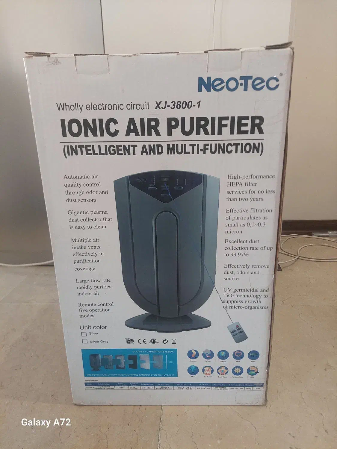دستگاه تصویه هوا Neo - Tec مدل XJ-3800-1|پنکه و تصفیهکنندهٔ هوا|تهران, توحید|دیوار