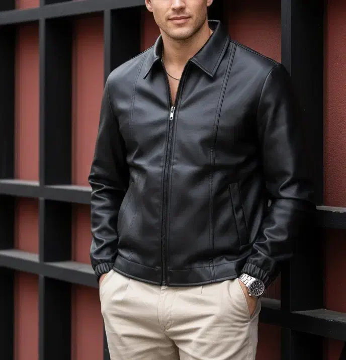 کت چرم باکسی آستین کش|لباس|شیراز, شهرک سراج|دیوار