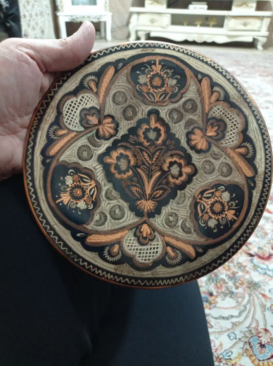 سینی مینیا کاری قلم زنی|صنایع دستی و سایر لوازم تزئینی|تهران, هفده شهریور|دیوار