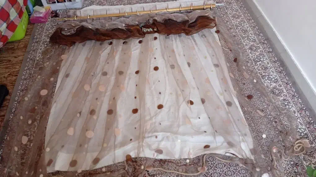 پرده حریر با آستر زیر|پرده، رانر، رومیزی|گنبد کاووس, |دیوار