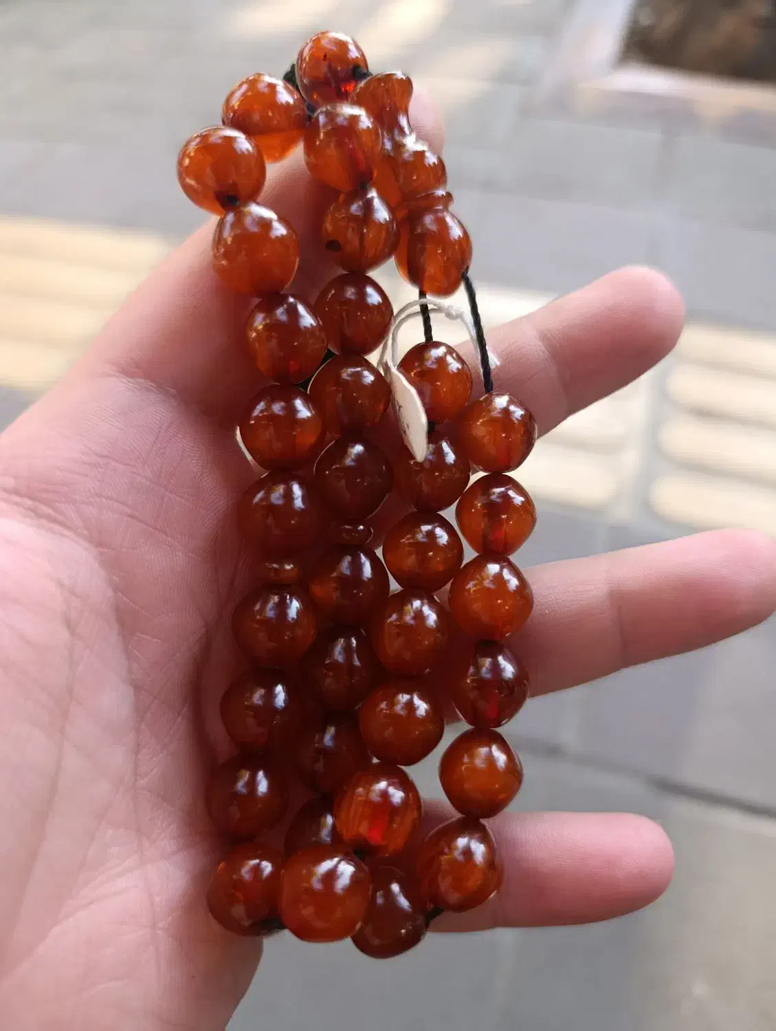 تسبیح کهربا تراش استانبولی قهوه ای روشن|بدلیجات|ارومیه, |دیوار