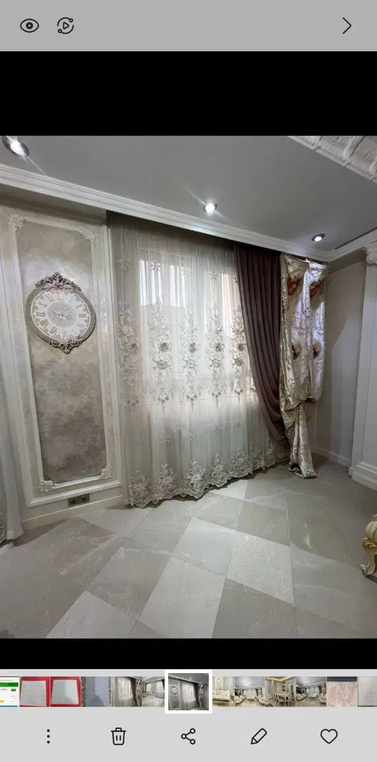 پرده با حریر و قاب در حد نو|پرده، رانر، رومیزی|تهران, نیروی هوایی (پیروزی)|دیوار