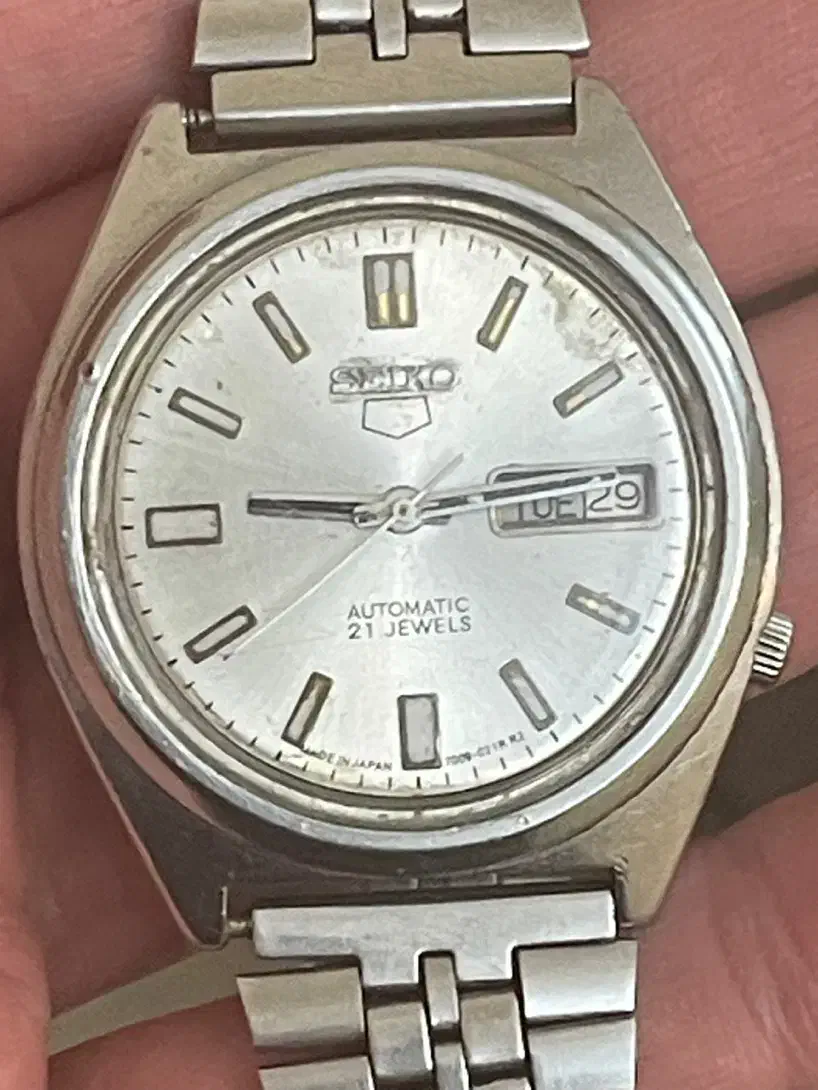 ساعت سیکو ۵ صفحه نقره ای7009 ژاپن ۲۱جواهر نبضی ناب|ساعت|تهران, وردآورد|دیوار