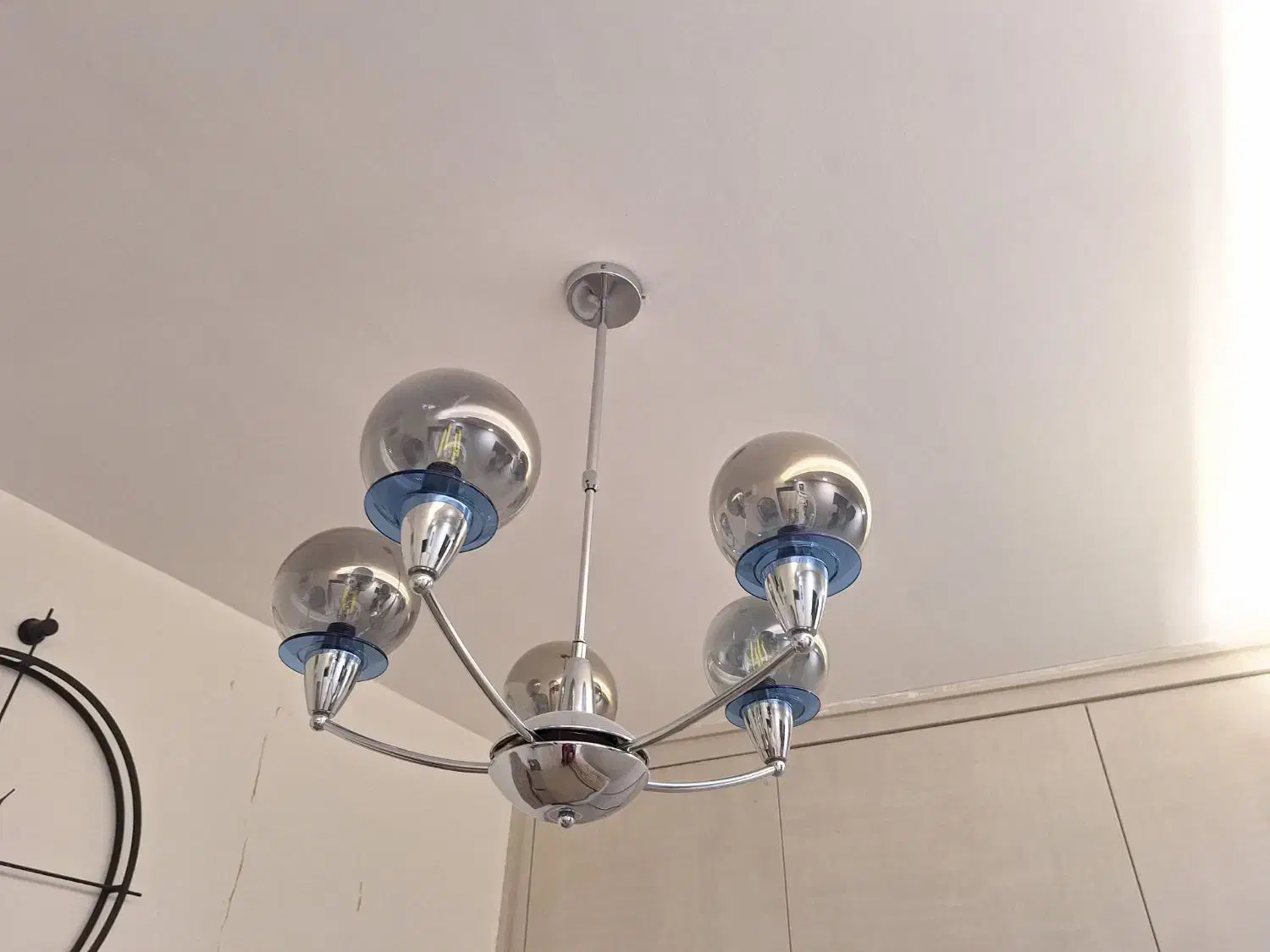 لوستر ۵ شاخه استیل مولکولی|لوستر و چراغ آویز|مشهد, حجت|دیوار