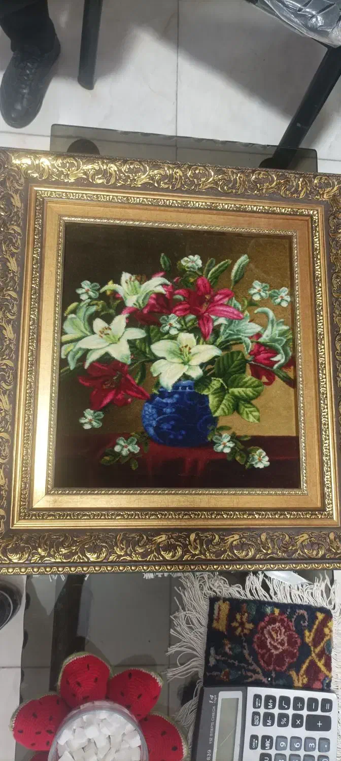 تابلو فرش نخ پنبه وابریشمم|تابلو فرش|گلستان (تهران), |دیوار