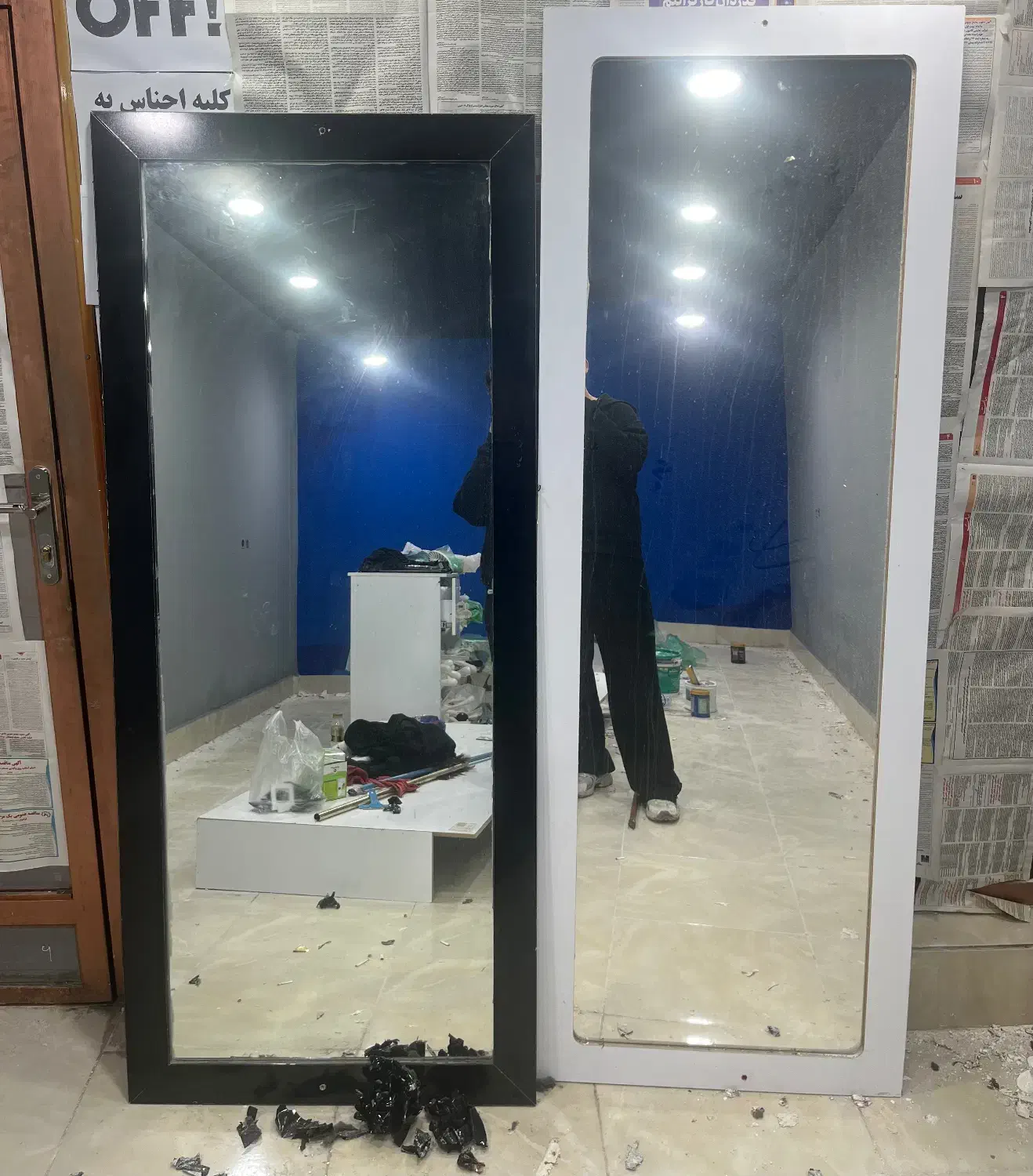 دو عدد آینه قدی|آینه|ایذه, |دیوار