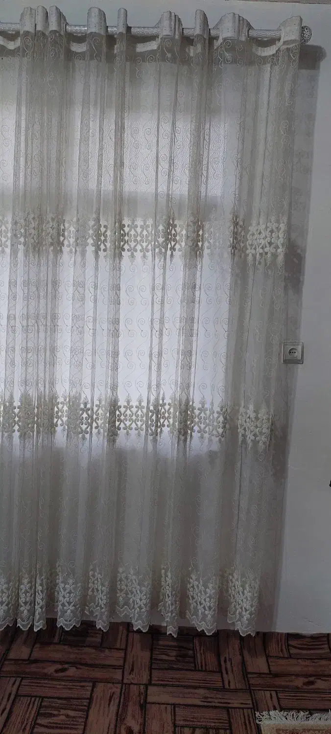 ۲ عدد پرده سالم مدل پانچ|پرده، رانر، رومیزی|خمام, |دیوار