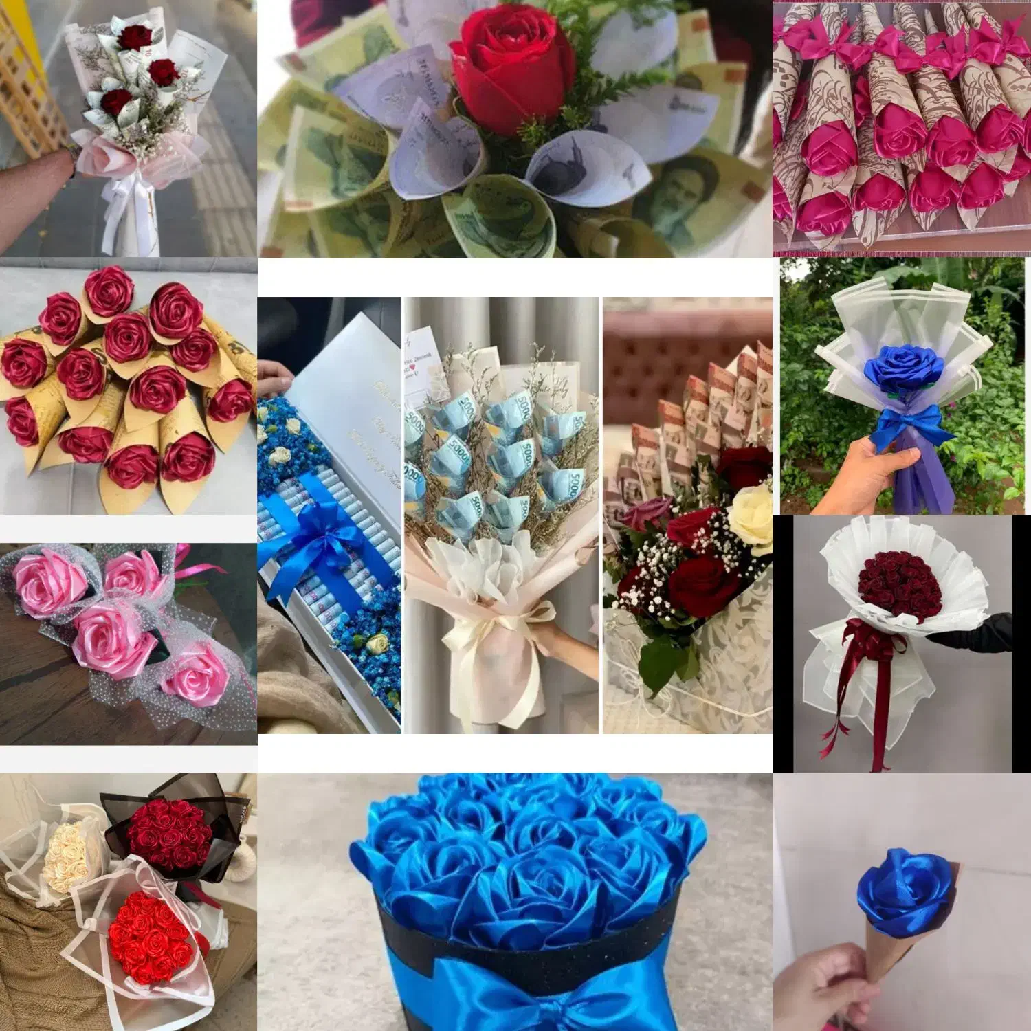 گل های روبانی|گل مصنوعی|شاهدشهر, |دیوار