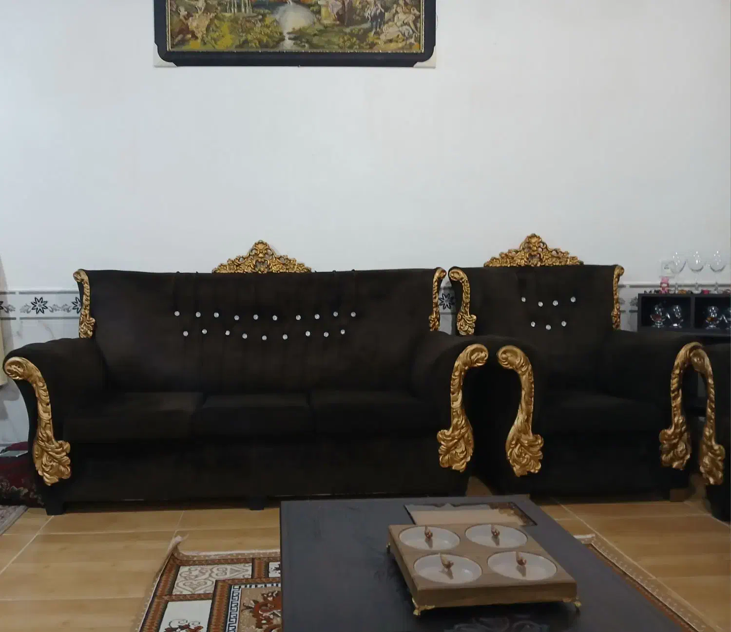 مبل قهوه ای|مبلمان خانگی و میز عسلی|کوهدشت, |دیوار