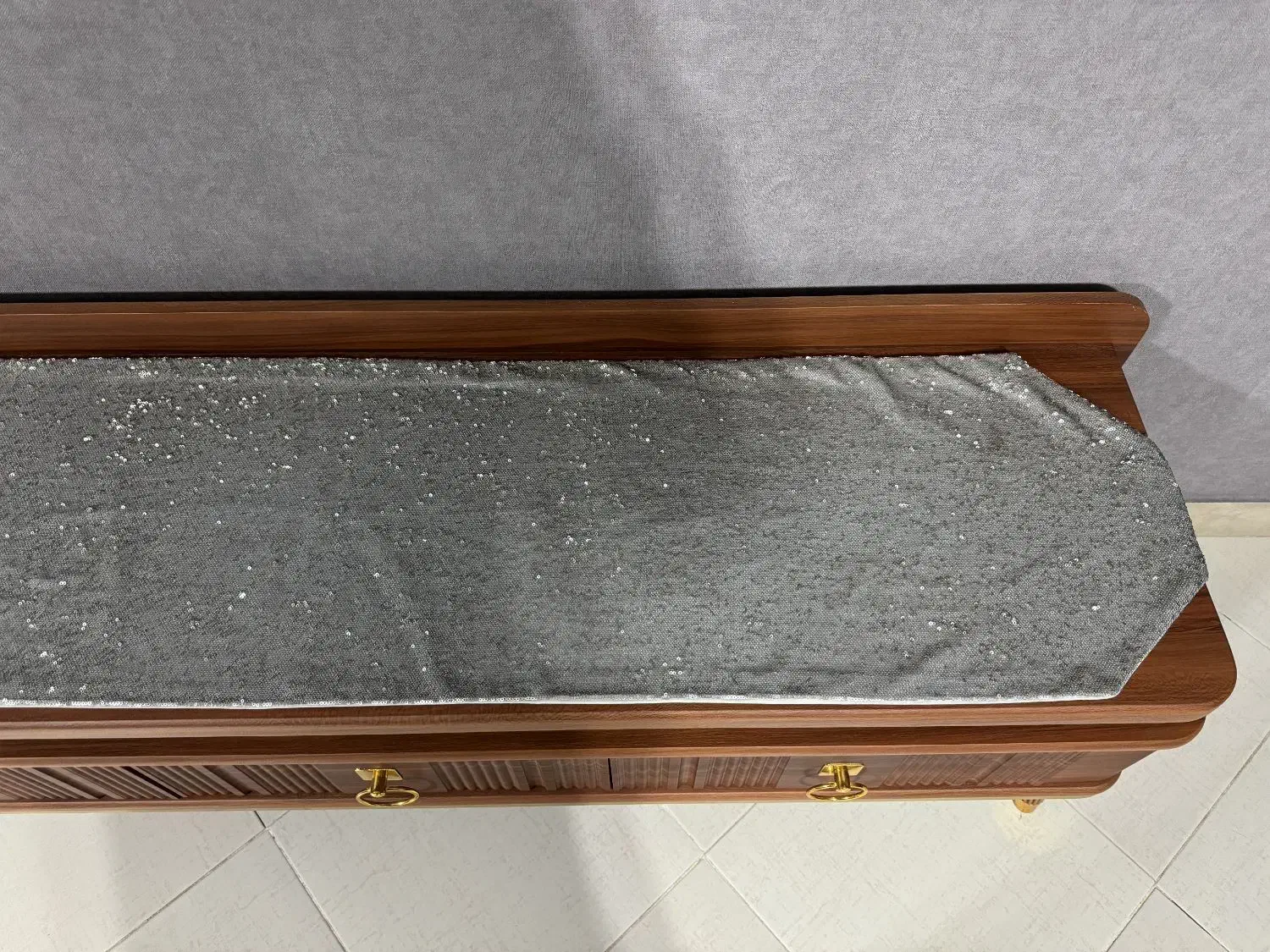 رانر رومیزی پولکی منگوله دار|پرده، رانر، رومیزی|تهران, شهرک چیتگر|دیوار