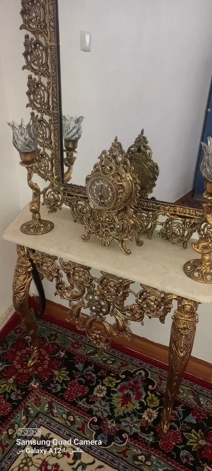 اینه و شمعدان طرح برنز|صنایع دستی و سایر لوازم تزئینی|شازند, |دیوار