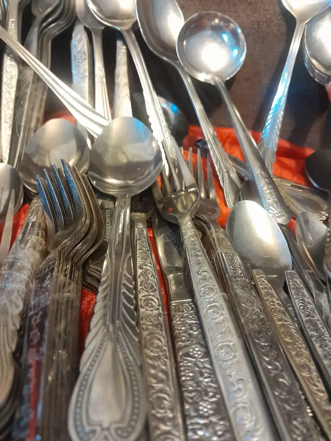 قاشق نقره وچنگال استیل ژاپن قدیمی|ظروف سرو و پذیرایی|اراک, |دیوار