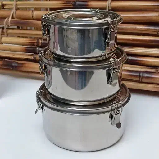 ظرف غذای ۳ عددی استیل قفل دار یونیک ظرف نگهدارنده|حراج|سنندج, |دیوار