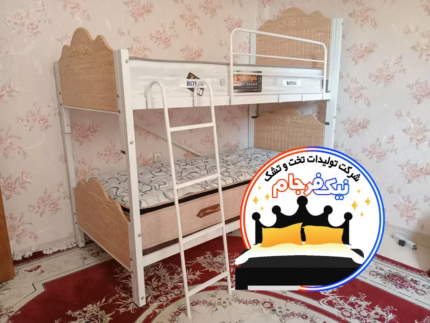 تخت خواب یکنفره و دوطبقه وکیوم گلدار مدل رز|تخت و سرویس خواب|مشهد, سپاد|دیوار