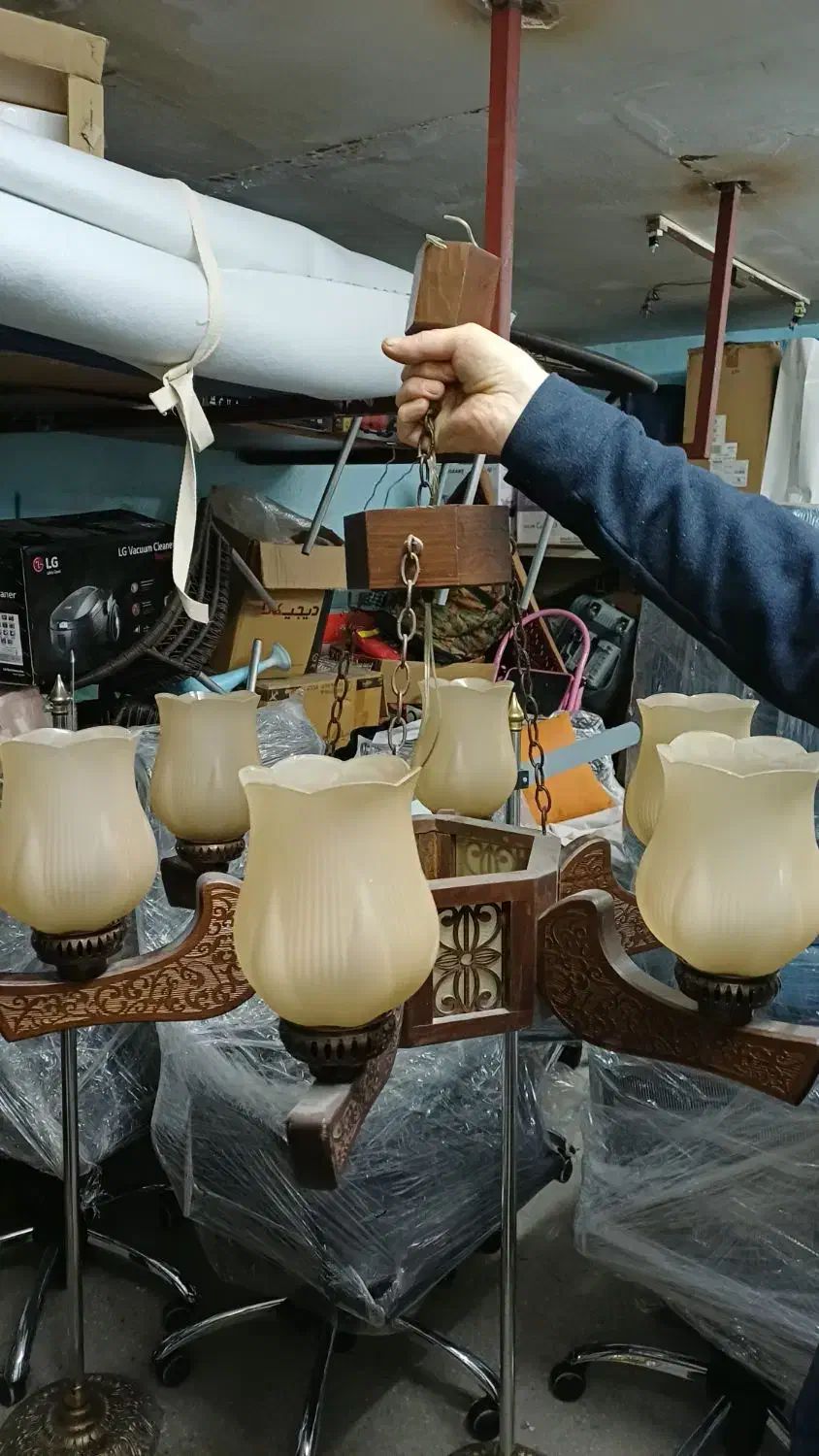 لوستر چوبی دو عدد|لوستر و چراغ آویز|تهران, زرکش|دیوار