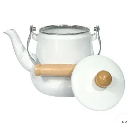 کتری لعابی طرح ایکیا سفید|قوری، کتری، قهوه‌ساز دستی|ملایر, |دیوار