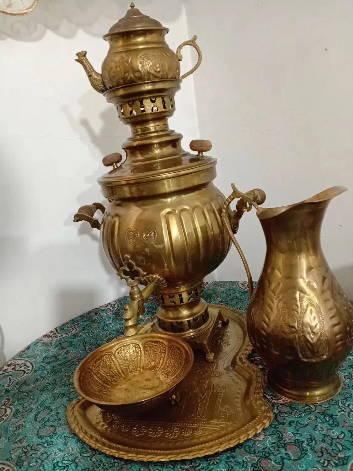 سماور زغالی شیش لیتری|کلکسیون اشیاء عتیقه|گنبد کاووس, |دیوار