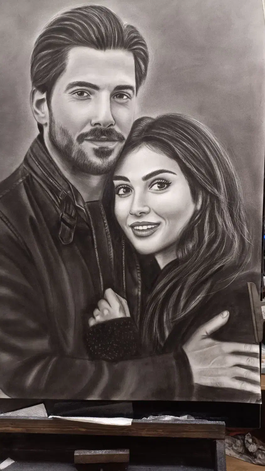 نقاشی چهره سیاه قلم با قیمت مناسب|تابلو، نقاشی، عکس|مشهد, بهارستان|دیوار